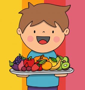 enfant manger des fruits et légumes en hiver